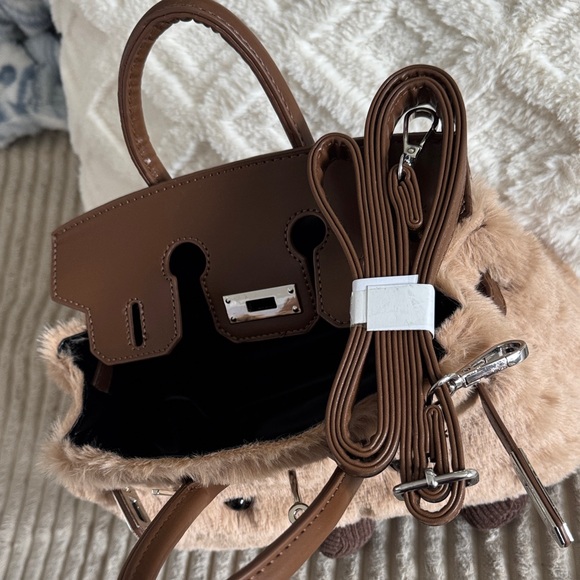 Jellycat Brown and Tan Plush birkin viral tiktok purse - Picture 5 of 6